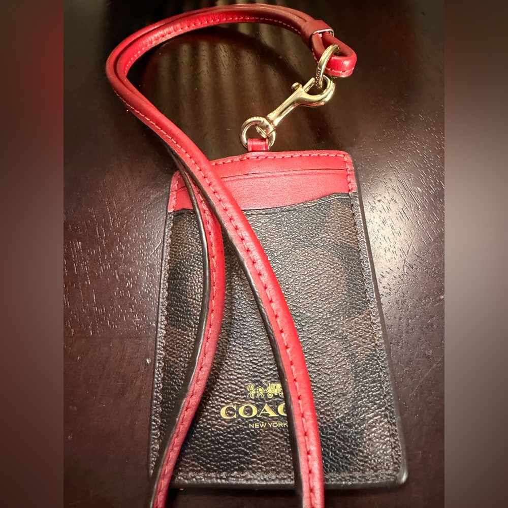 Coach Red and Brown ID Holder - Picture 4 of 4